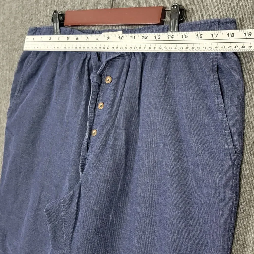 The Territory Ahead Corduroy Pants Mens XL Blue Elastic Waist Pull-On Drawstring